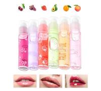 minkissy 6pcs Lip Gloss Set Fruit Flavored Moisturizing Lipsticks Transparent Lip Plumper Roll on Lip Gloss Set Lip Enhancer Lip Gloss Sets for Women Teens Girls