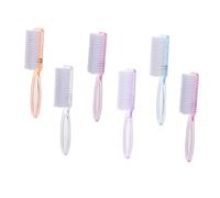 minkissy 6pcs Long Handle Nail Brush Set for Manicure and Pedicure Assorted Colors Nail Dust Cleaning Brushes for Home and Salon Use