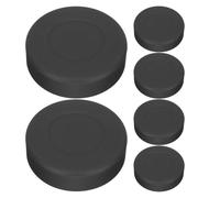 minkissy 6pcs Matte Ice Hockey Practice Pucks for Quick Response Training | Rubber and PVC Build, Portable Lightweight Design, Black Finish, for Teams and Coaches in Skating Drills