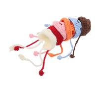 minkissy 6pcs Mini Doll Hats Cute Yarn Knit Headwear for DIY Crafts for Christmas Tree Ornaments Figurine Decoration Soft Breathable Design for Keychains Accessories