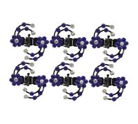minkissy 6pcs Mini Rhinestone Hairpins Dark Blue Flower Hair Claw Clips for Women Bridal Accessories Suitable for Weddings and Special Occasions