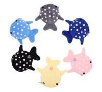 minkissy 6pcs Mini Shark Coin Purses Cute Animal Shaped Plush Change Pouch with Zipper Lightweight Small Wallets for Backpack or Bag Hanging Decor