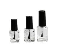 minkissy 6pcs Pack 5ml/10ml/15ml Empty Nail Polish Bottles with Brush inside Square Shaped Refillable Containers