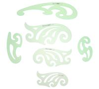 minkissy 6pcs Plastic Hollow Drawing Rulers Set, DIY Geometric Painting Templates Curved Scales, Technical Drafting Tools for Architecture and Art Design