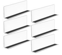 minkissy 6Pcs Plastic Separator White PVC Retail Size Dividers 90° Right-Angle L-Shaped Side Divider for Supermarket Commodity Sorting