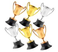 minkissy 6pcs Plastic Trophy Gold Silver Bronze Award Cups for Competitions Sports Events and Parties Decorative Champion Trophies for Adults