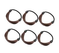 minkissy 6pcs Ponytail Hair Bands Wig Elastic Hair Ties Fashionable Brown Head Ties