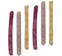 minkissy 6pcs Rabbit Chew Sticks Natural Pet Treats Timothy Hay and Clover Grass Dental for Guinea Pigs Hamsters Small Animals Teeth Care