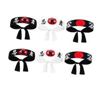 minkissy 6Pcs Samurai Ninja Headband Authentic Japanese Hachimaki for Karate Ninja and Chef Costumes Lightweight and Versatile Accessory for Various Activities