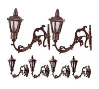 minkissy 6pcs Scale Warm Yellow Light Bronze Color Model Scene Decor for Houses and Architectural Sand Table Accessories