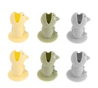 minkissy 6pcs Silicone Toothbrush Protective Case Stand Holder for Travel and Electric Toothbrushes Yellow Green and Grey for Hygiene and Convenience
