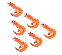 minkissy 6pcs Simulation Shrimp Model Pvc Shrimp Prop Lifelike Design Bright Orange Color Display Decoration Will Not Fade Or Deform for Bars and Model Houses