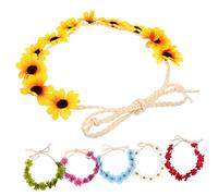 minkissy 6pcs Sunflower Bohemian Style Headband for Women's Hair Flower Decor Headbands Bridal Party Hair Accessories