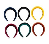 minkissy 6pcs Thick Headbands for Women Padded Velour Hairbands Black Headband Women's Hair Accessories Hairband Black for Daily and Party Occasions