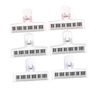 minkissy 6pcs Transparent Acrylic Music Stand Clips Lightweight Piano Sheet Music Holders for Students Musicians Secure Clamping Easy Portability Ice Pink Ice Purple White