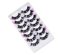 minkissy 7pairs Colored Lash Extensions Vibrant Faux Lashes for Makeup Artists for Parties Weddings Performances for Creative Looks