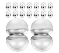 minkissy 8 Pairs Magnetic Faux Pearl Clip Earrings for Bride Lightweight Non-piercing White Double-sided Studs Realistic Pearl Finish Wedding Dress Accessories and Veil Weights