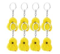 minkissy 8 Pcs Easter Chick Keychain Set Cute Mini Plush Chicken Keyring Bulk Fluffy Animal Bag Charms for Kids Easter Egg Hunt Party Favors Car Keys Handbags