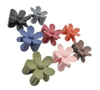 minkissy 8 Pcs Floral Hair Claw Clips Set for Women Matte Large Flower Hair Clips in Military Green Black Fuchsia White Light Blue Milk Coffee Beige