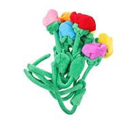 minkissy 8Pcs Bendable Plush Rose Flower Bouquet Soft Artificial Flower Decoration for Home Parties Weddings Material with Colors