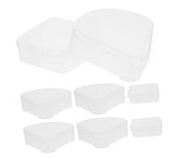 minkissy 8pcs Cosmetic Puff Storage Box Triangular Square Makeup Puff Cases Portable and Protective for Organizing Makeup Sponges and Powder