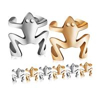 minkissy 8Pcs Frogs Non Pierced Ear Clips Animal Ear Silver Gold Fun Fashion Jewelry for Women for Parties Birthdays and Special Occasions