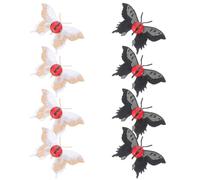minkissy 8pcs Halloween Eyeball Butterfly Hair Clips Gothic Embroidered Butterfly Barrettes with Comfortable Resin and Fabric Materials for Special Events and Punk Style