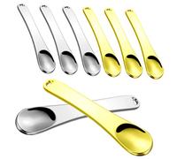 minkissy 8pcs Metal Makeup Spatula Facial Mask Mixing Spoons Skincare Tools Tiny Spatula for Foundation