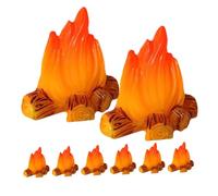 minkissy 8Pcs Miniature Bonfire Resin Ornaments Realistic Campfire Decorations for Garden Micro Landscape Outdoor Birthday Party Supplies