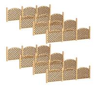 minkissy 8pcs Miniature Fence Model Wooden Mini Fences with Realistic Appearance Smooth Surface Coffee Colour Decorative Effect for Mini Farms and Small Gardens