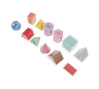 minkissy 8pcs Multicolored Geometric Solids Set for Kids 3D Shapes Learning Tools for Classroom Geometry Educational Math Manipulatives for Volume Measurement Activities