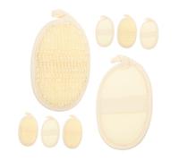 minkissy 8pcs Natural Loofah Exfoliating Pads Shape Deep Cleansing Body and Face Scrubber for Women and Men Quick Drying Skin Care