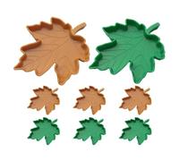 minkissy 8pcs Realistic Maple Leaf Reptile Feeding Dish with Stable Base Plastic Food and Water Bowl for Turtle and Leopard Gecko Suitable for Travel Feeding and Outdoor Use