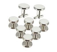 minkissy 8pcs Round Tuxedo Studs Set for Men French Style Shirt Cufflinks Jewelry for Formal Business Weddings and Upscale Occasions