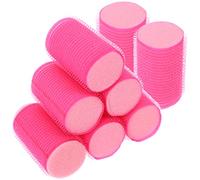 Minkissy 8pcs Self Adhesive Sponge Hair Rollers Medium Heatless Self Grip Foam Curlers Hair Styling Tools for Volume Bounce, Comfortable Sleep-in Curling Tools for Women Girls Pink