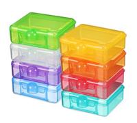 minkissy 8pcs Square Convenient Pill Box Colorful Vitamin Organizer Case Small Portable Organizer Case for Purse Travel Small Containers