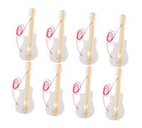 minkissy 8pcs Unfinished Wooden Guitar Cutouts for DIY Craft Slices for Musical Instrument Projects Safe Natural Wood for Creative Activities for Group Fun and Family Bonding
