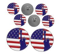minkissy 8Pcs Usa Flag Enamel Brooch Pins Patriotic Statue of Liberty Lapel Pins for July and Memorial Day Celebrations Durable Metal with Faderesistant Colors