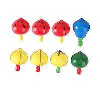 minkissy 8Pcs Wooden Fruit Pattern Gyro Tops for Spinning Fidget Plaything with Bright Colors Hand-eye Coordination and Cognitive Skill Development Non-toxic Water Paint Random Styles