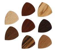 minkissy 8pcs Wooden Pick for Guitar and Bass Fingertip Guards for Acoustic Guitar Playing Random Style