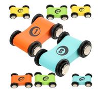 minkissy 8Pcs Wooden Racing Car Mini Wooden Cars for Fun Car Game for Parties Develops Hand Eye Coordination Imagination for Boys
