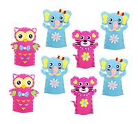 minkissy 8Sets DIY Animal Shaped Hand Puppet Kits for Creative Puppet Making Supplies for Storytelling and Family Fun Non Woven Craft