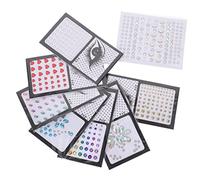 minkissy 8sheets Face Jewels Stickers of Self-adhesive Rhinestones for Makeup Festivals Parties Multi-color Gems for Eye Body Face Decoration Easy to Apply Removable Fashionable Designs