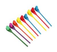 minkissy 9 Sets Egg and Spoon Race Game Party Games for Adults for Birthdays Carnivals and Outdoor Fun Easy to Carry for Family Gatherings Random Color
