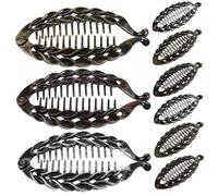 minkissy 9pcs Banana Hair Clip Fish Shape Ponytail Holders Gold Hair Clips Claw for Women Girls