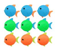 minkissy 9Pcs Diving Fish Pool for Ages Bright Mixed Colors Plastic Underwater Swim Training for Summer Water Play and Skill Development