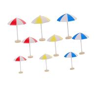 minkissy 9pcs Mini Beach Umbrella Small Medium Large Miniature Patio Shade for Dollhouse Fairy Garden Accessories Tabletop Beach Decor Creative Crafting Gift