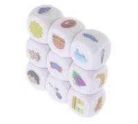minkissy 9Pcs Storytelling Dice Portable Imagination Training Props for Educational Language Learning and Fun Board Game Supply for Parties and Gatherings