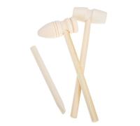 minkissy 9pcs Wooden Hammer Tool Solid Wood Mallets for Hand Eye Coordination Skid Resistant Hammers for Cake Pounding and Interactive Play and Portable for Boys
