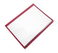 minkissy A4 Red Pvc Menu Cover with 3 Pages, Recipe Holder and Price List Protector for Coffee Shops and Restaurants, Sturdy Menu Folder for Dining Table Display